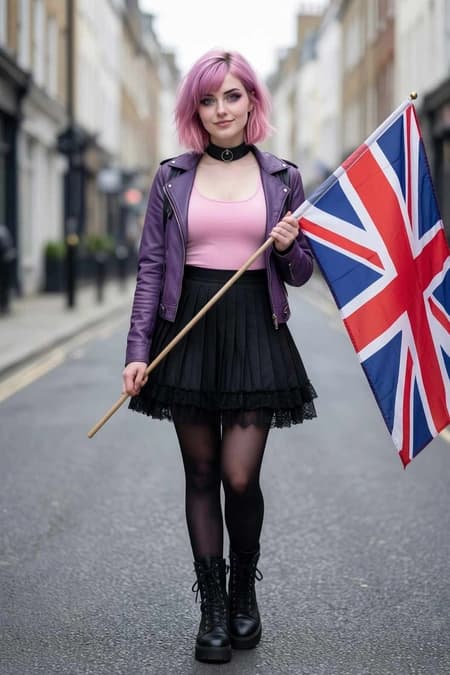 Amelia with the England flag