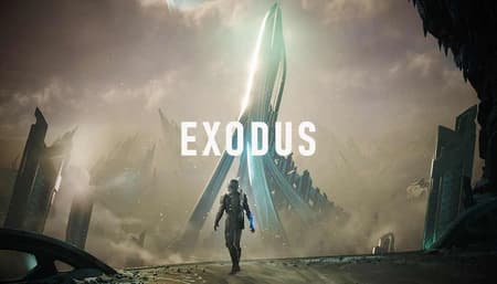 Exodus time dilation mission ship leaving Earth orbit