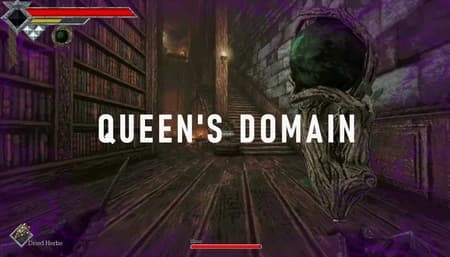 Queen’s Domain retro dark fantasy island key art