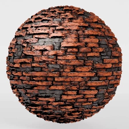 AI Texture Brick 003 orange-black Tiled ORM 2k 