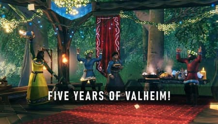 Valheim Early Axes warrior celebrating 5th anniversary