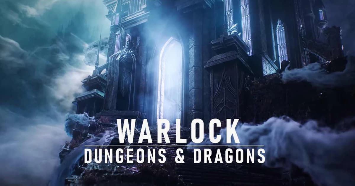 Cinematic tower shot from Warlock DnD trailer