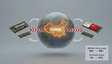 China AI accelerator card shipments vs NVIDIA 2025 chart