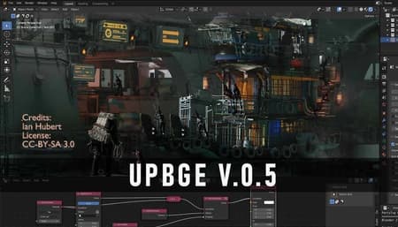 Developer testing UPBGE logic bricks in Blender viewport